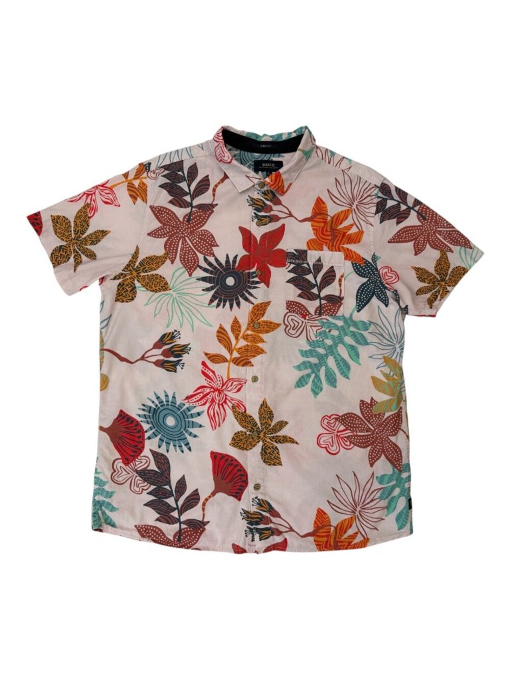 Roark Journey Zealandia Floral Short Sleeve Button-Up Shirt – Men's Large